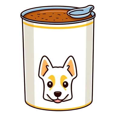 dog food can sticker