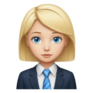 blonde girl very short hair with tie  sticker