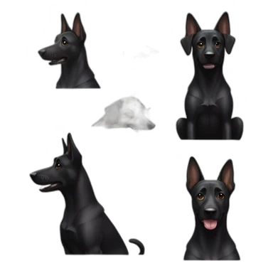 black-dog-malinois-painter sticker