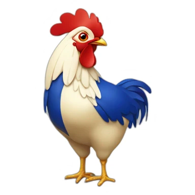 Coq français avec un drapeau sticker