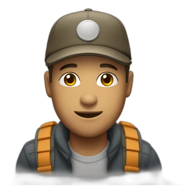 Homme avec une casquette sticker