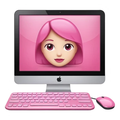 make a computer with very girly pink tones sticker