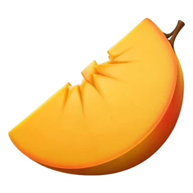 flat minimal emoji, single mango slice with cube-cut surface, bright yellow-orange, isolated, no face, no background, not cartoon, not multiple cubes sticker
