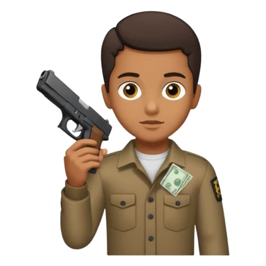 A brown kid holding a black glock 19 and cash sticker