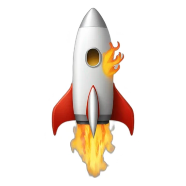 rocket with flame shaped as Ukrainian trident sticker