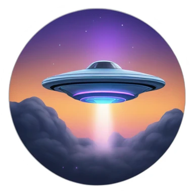 ufo taking off under angle sticker