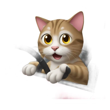 Cat driving car  sticker