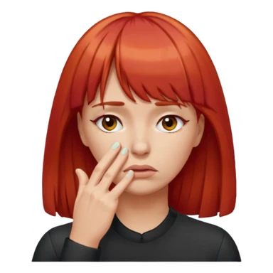 This emoji 🤦‍♀️ but with red hair and bangs  sticker