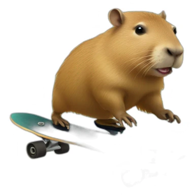 A capybara on a skate sticker