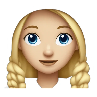 Blonde girl with blue eye and white beanie cap and in grey hoodie sticker