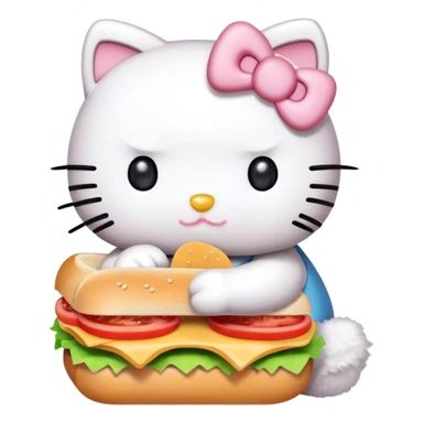 Hello kitty eating a sandwich  sticker