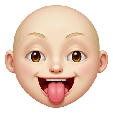 original emoji look with winkey face tongue out and cringey sticker