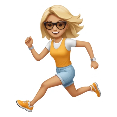 Woman Running to brunch sticker
