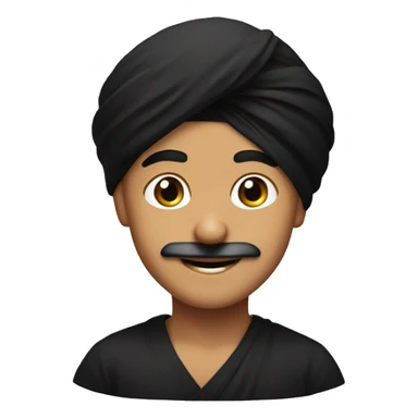 smiling sardar boy with black turban sticker