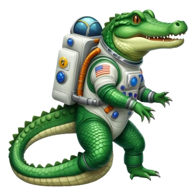 crocodile in space suit sticker
