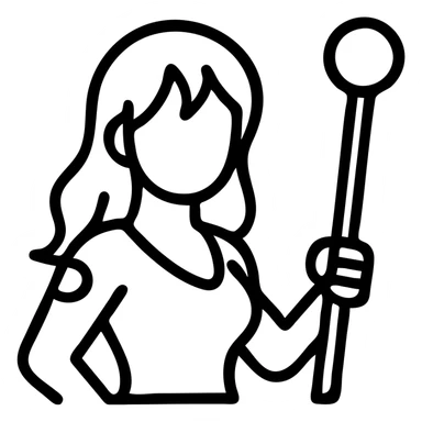 Nami with orange hair, holding weather staff sticker