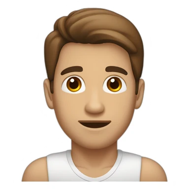 hombre joven de piel blanca, ojos marrones y tupé castaño sticker