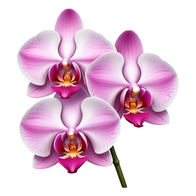 orchid with white and pink sticker