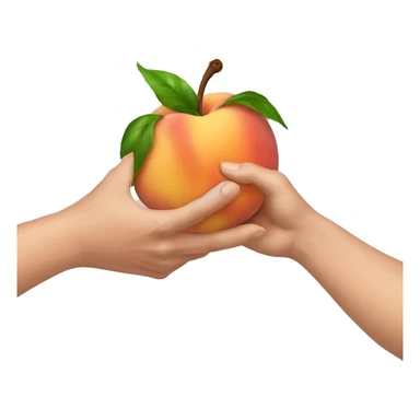 grabbing a regular peach sticker