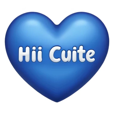 Dark Blue heart with the words Hi Cutie! in the middle  sticker
