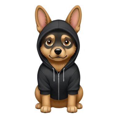 Military dog wearing hoodie sticker
