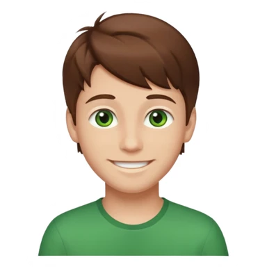 dessiner moi un garcons avec les cheveux bruns et les yeux vert sticker