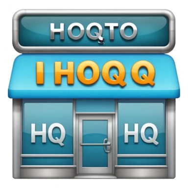 modern shop with the word HQ in the sign sticker