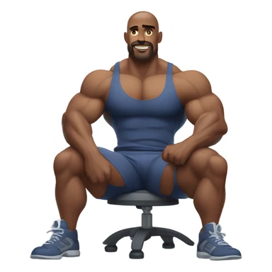 body builder sitting in chair sticker