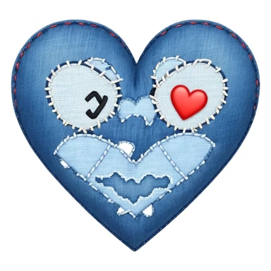 Denim heart sticker