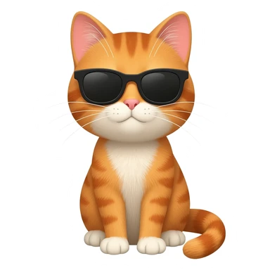 Cat wearing sunglasses sticker