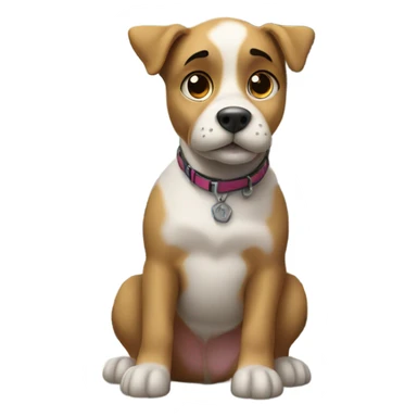 Dog waiting for train sticker