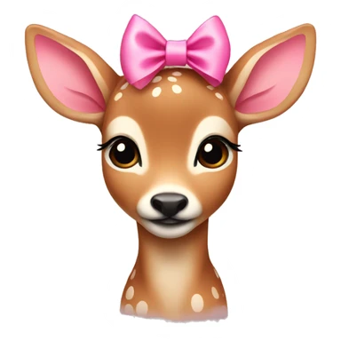 fawn with pink bow sticker