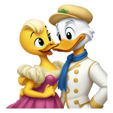 Donald and Daisy Duck kissing  sticker