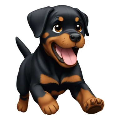 Running Rottweiler puppy sticker