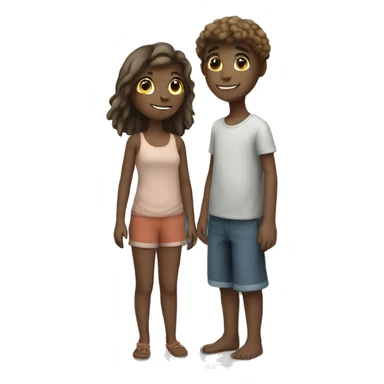 boys by the ocean sky with girl sticker