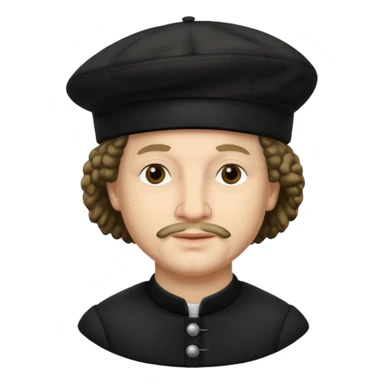 Rembrandt wear black berret hat sticker