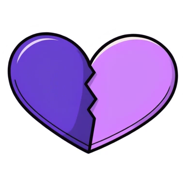 purple heart broken sticker