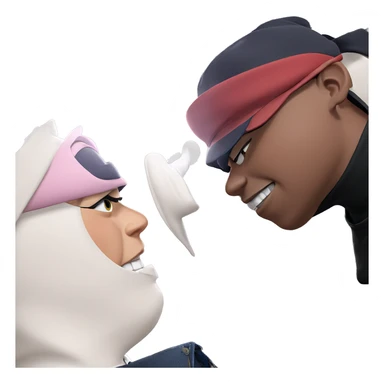 two boys in stylish hats sticker