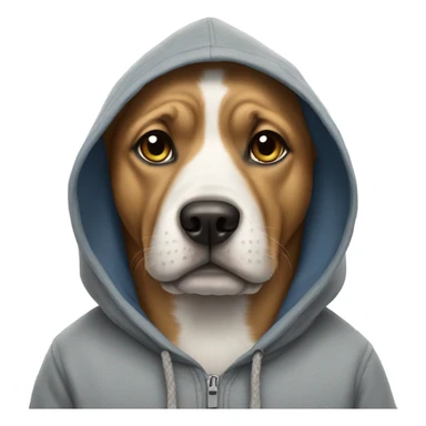 Dog wearing a hoodie sticker