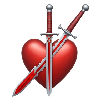 Sword inside a heart sticker