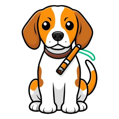 Beagle smoking weed sticker
