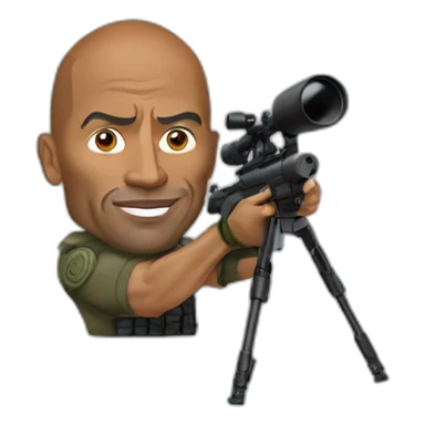 Dwayne Johnson with a sniper sticker