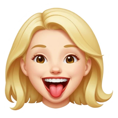 girl laughing with her tongue out  sticker