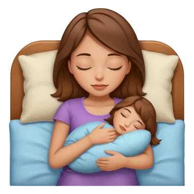 Almond Brunette haired girl with peachy tan skin sleeping sticker