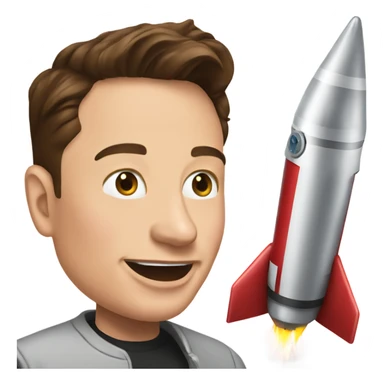 Elon Musk playing with rockets sticker