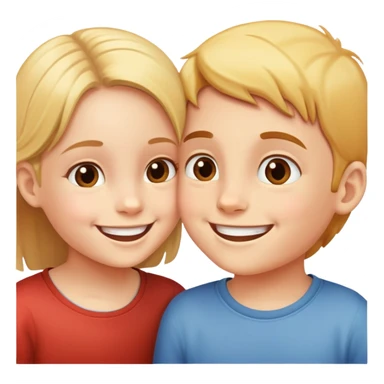 two children smiling at each other, happy and kind sticker