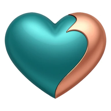 A teal, burnt orang, and rose gold heart, please.  sticker