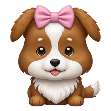 Cute dog with a bow sticker