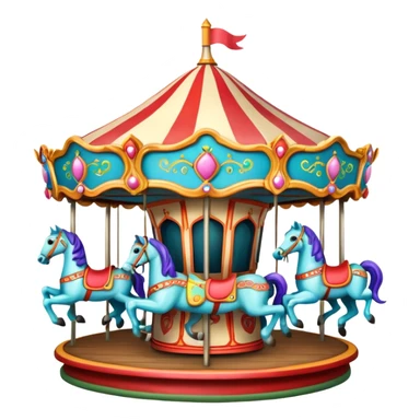 colorful amusement park carousel sticker