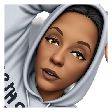 dark beauty in a hood sticker